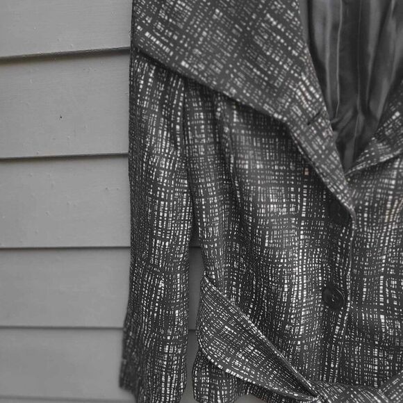 Willi Smith Black White Wing Collar Jacket Ties at Waist size Medium - Picture 9 of 11